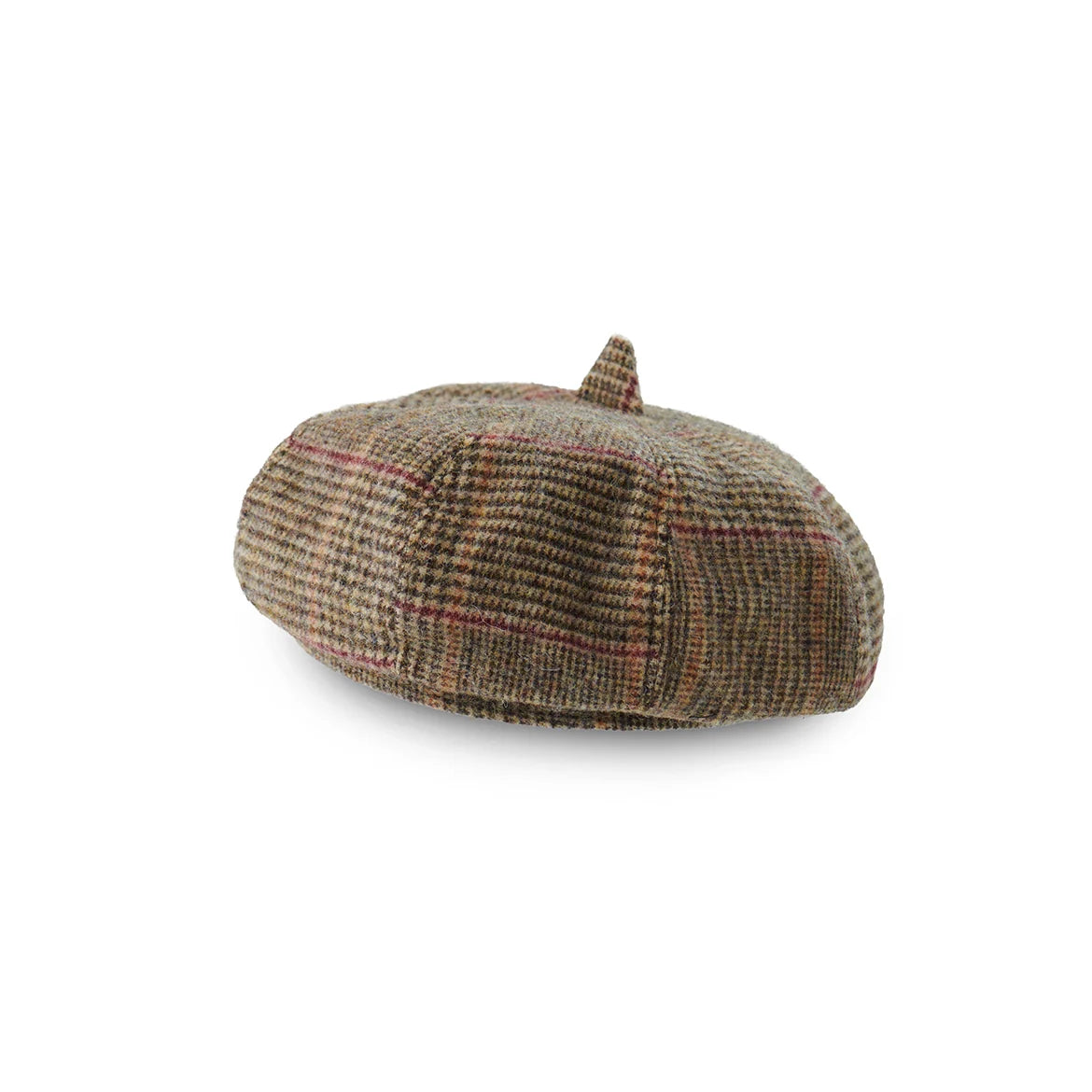 Islander Lambswool Ladies Bunnet (Flat Cap) (Beige Dogtooth)