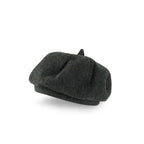 Islander Lambswool Ladies Bunnet (Flat Cap) (Black & Green Herringbone)