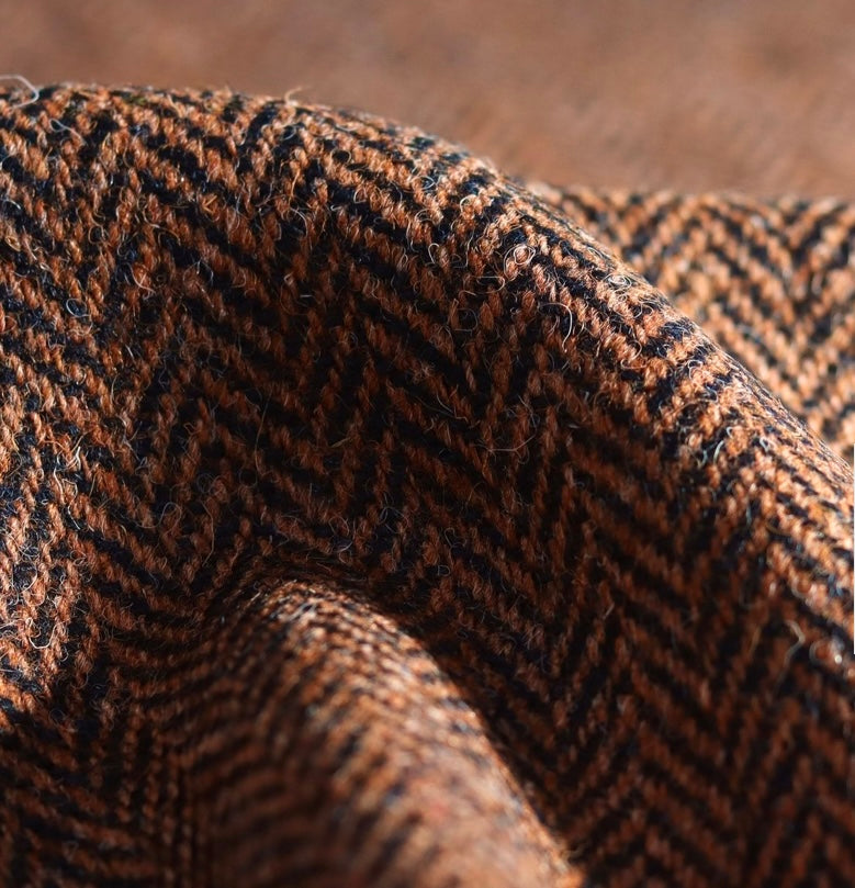 Harris Tweed Warm Brown Herringbone Cloth Fabric