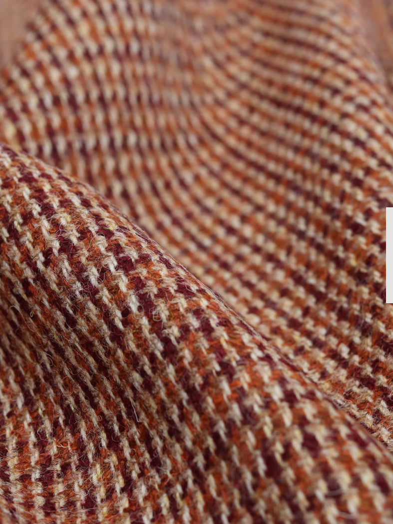 Harris Tweed Amber and Burgundy Weave Cloth Fabric