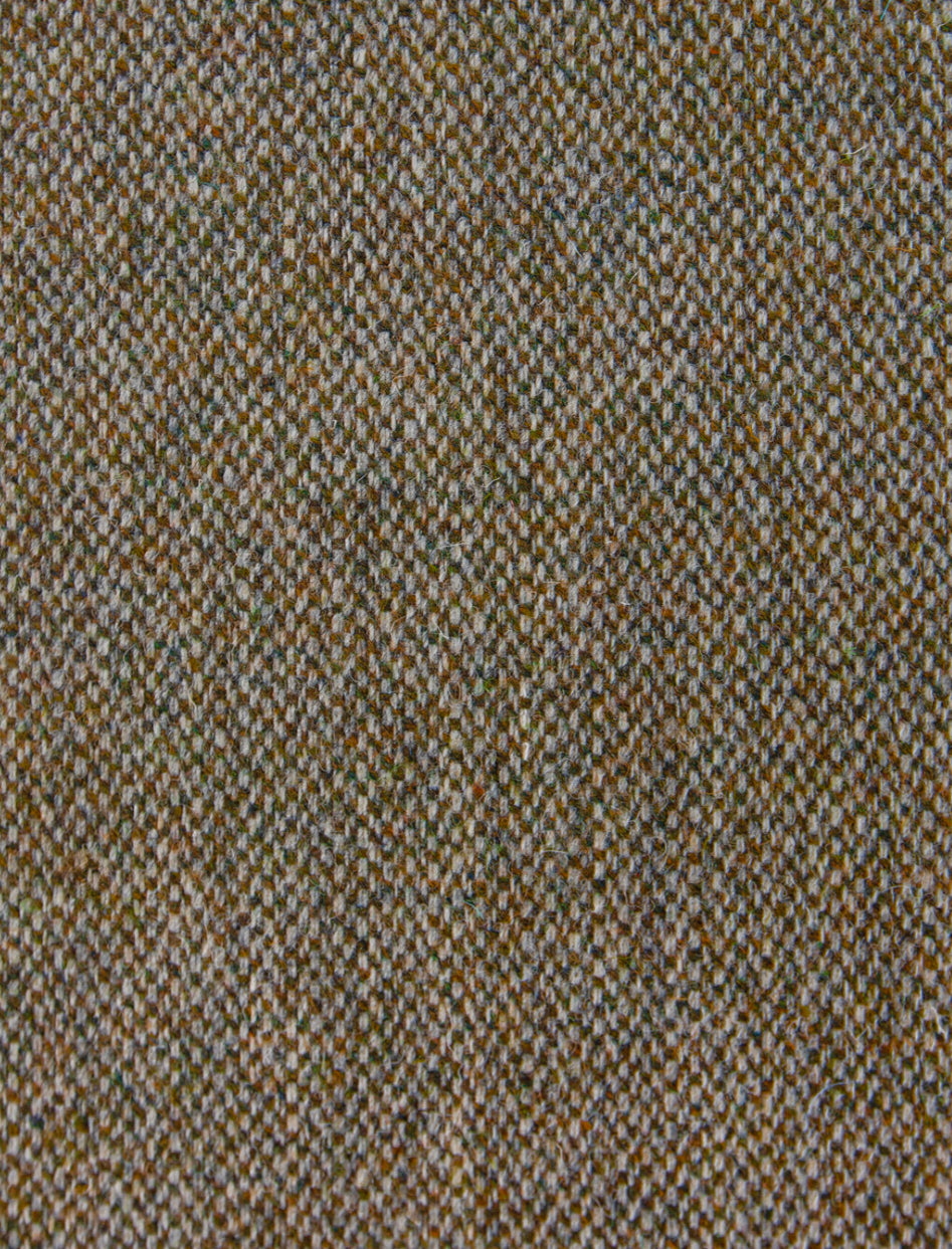 Harris Tweed Green Brown Barleycorn Cloth Fabric
