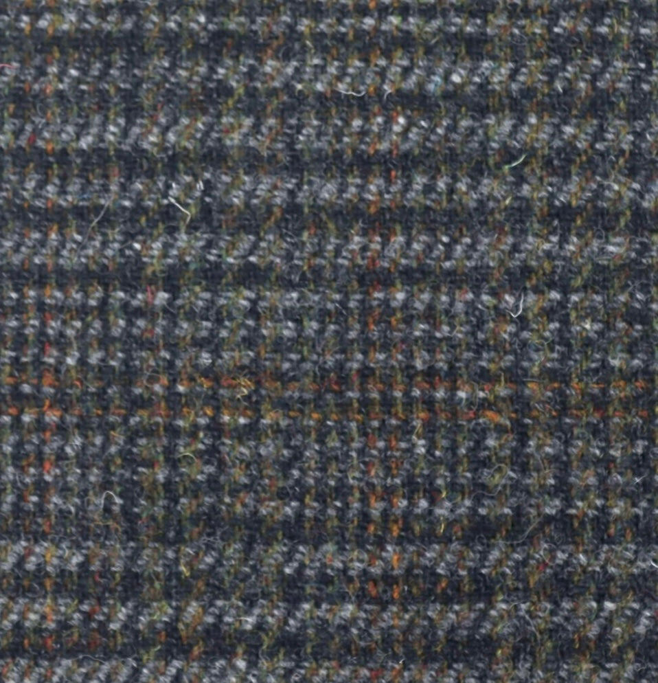 Harris Tweed Grey Orange Glen Check Cloth Fabric