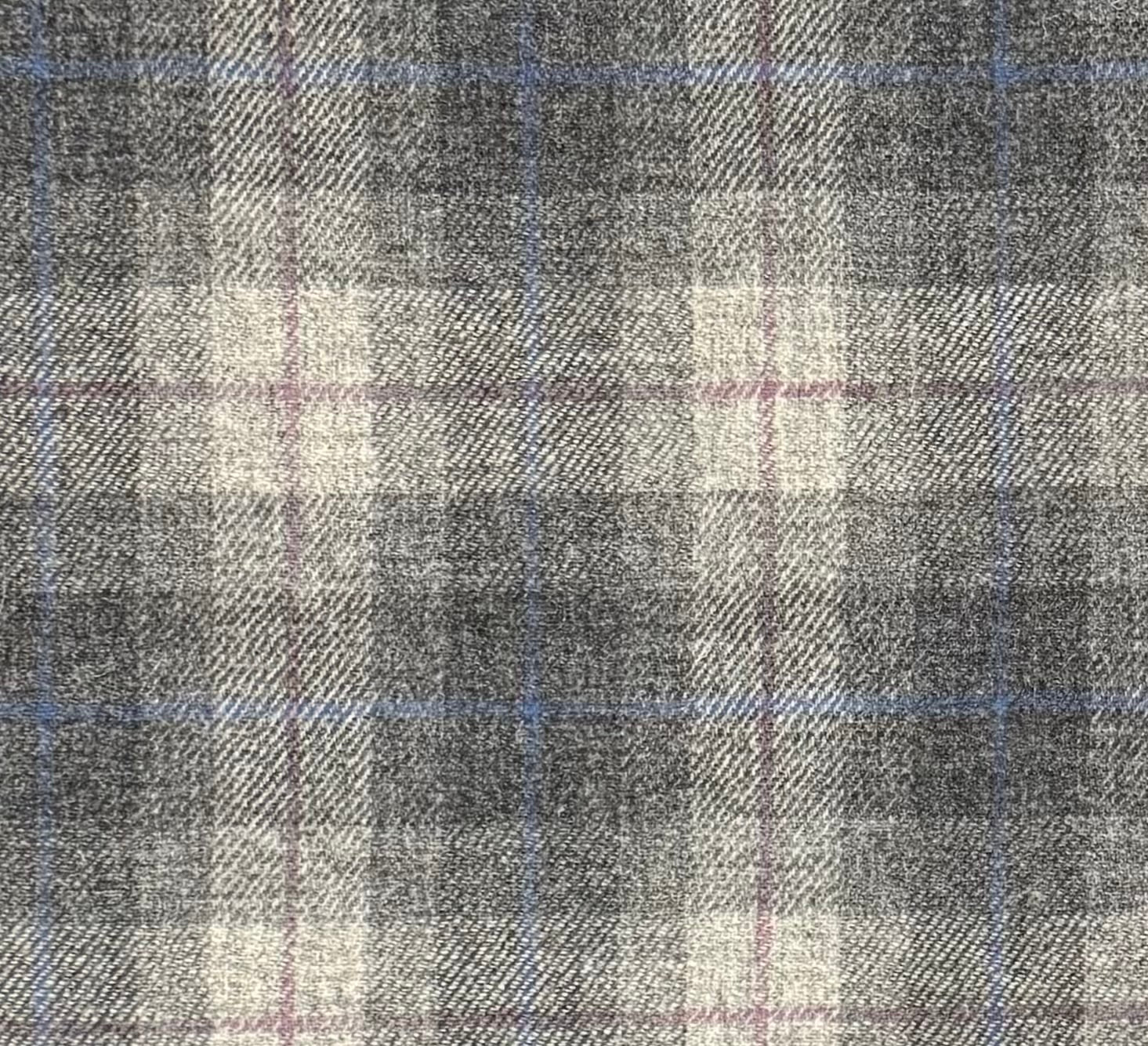 Harris Tweed Grey Tartan Cloth Fabric