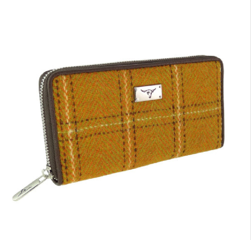 Harris Tweed Staffa Long Zip Purse - COL130