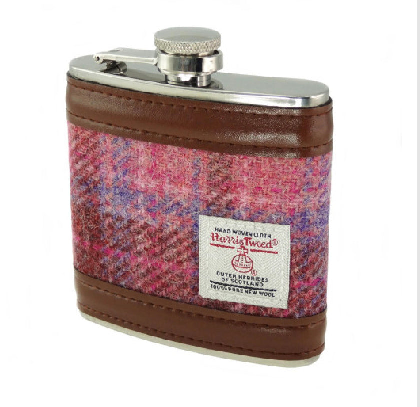 Harris Tweed Hip Flask 6oz - COL103