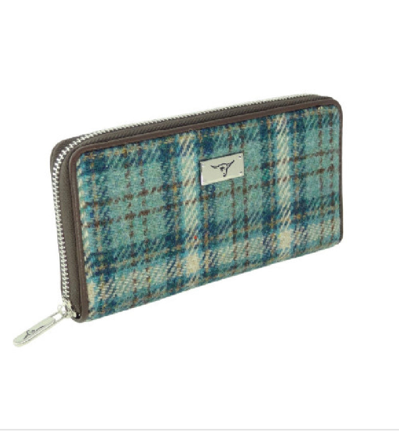 Harris Tweed Staffa Long Zip Purse - COL121