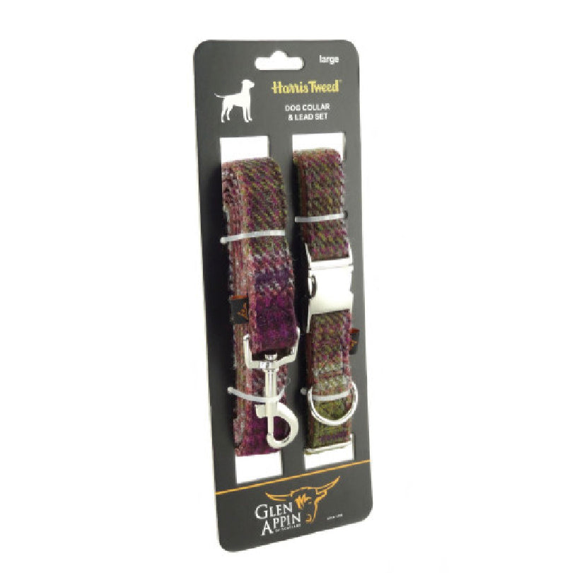 Harris Tweed Dog Collar and Lead Set - COL125