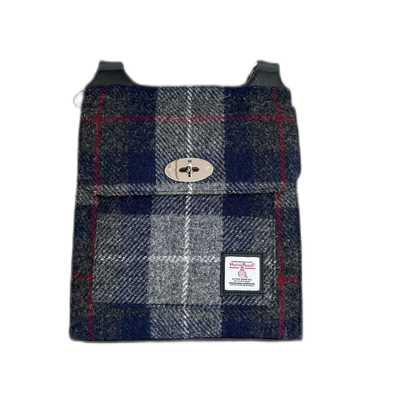 Maccessori Satchel Bag with Harris Tweed - Blue Check