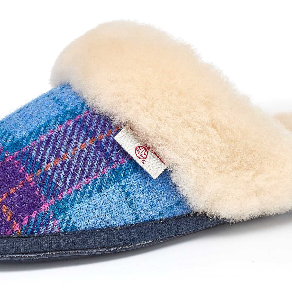 Kate Ladies' Sheepskin Lined Mule Slippers (Denim / Purple)