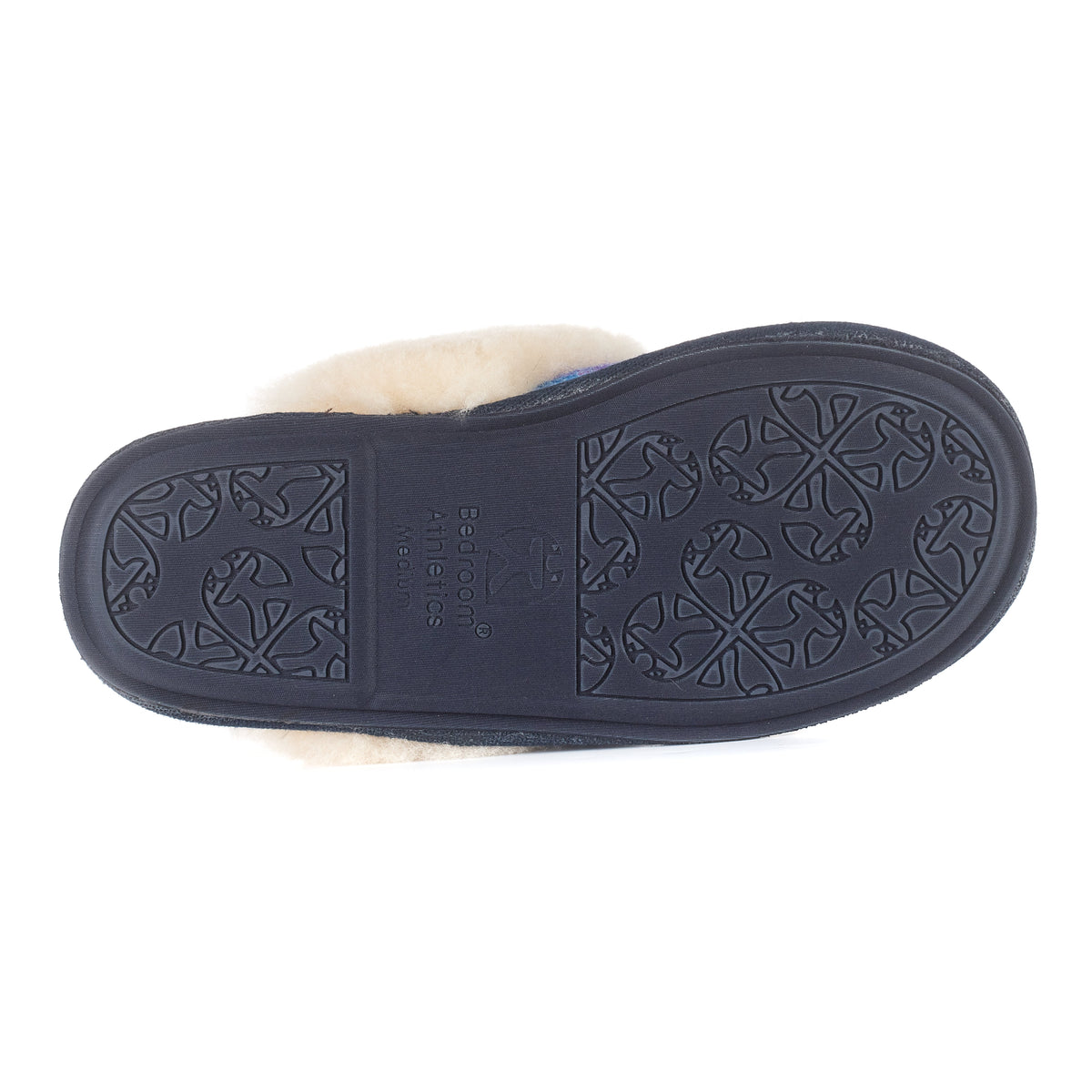 Kate Ladies' Sheepskin Lined Mule Slippers (Denim / Purple)