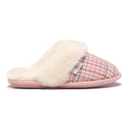 Kate Ladies' Sheepskin Lined Mule Slippers (Pink POW Check)