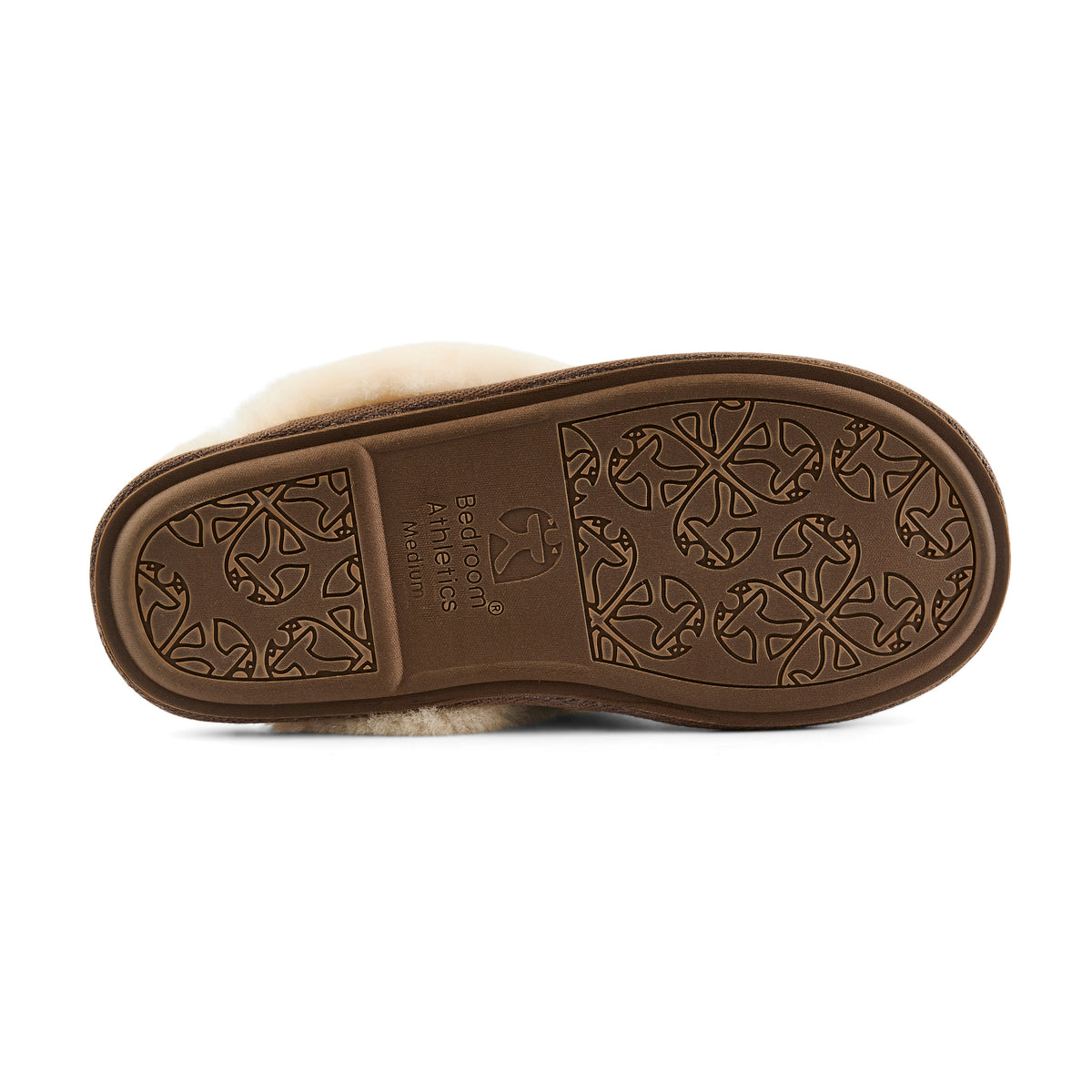 Kate Ladies' Sheepskin Lined Mule Slippers (Oat / Pink Herringbone)