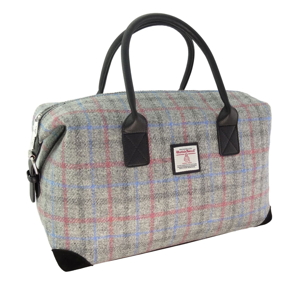 Glen Appin Esk Overnight Bag with Harris Tweed (Light Grey Check)