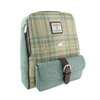 Harris Tweed Naver Backpack Blue, Brown & Beige Check - COL132 | Harris Tweed Scotland