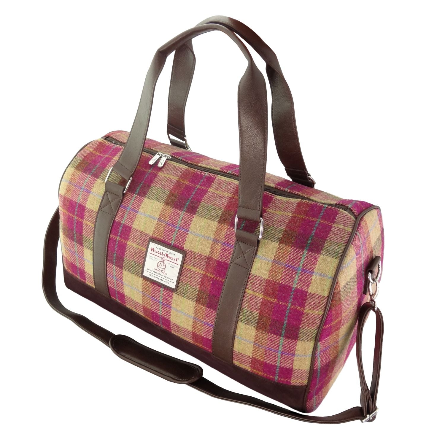 Glen Appin Clyde Weekend Bag (Burgundy & Sand Tartan)