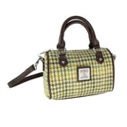 Kilbride Mini Bowling Bag with Shoulder Strap & Harris Tweed Beige Yellow Brown Fabric | Harris Tweed Scotland