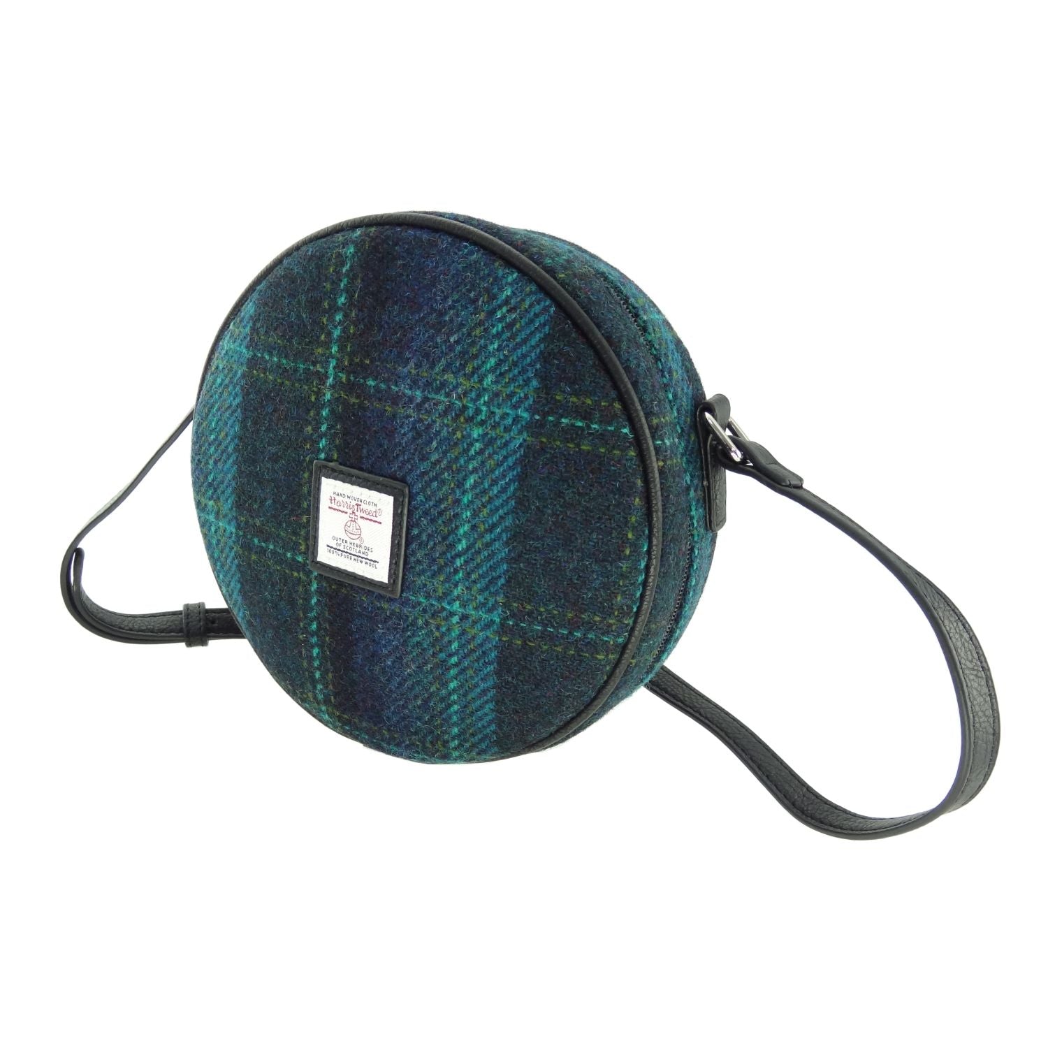 Harris Tweed Bannock Round Handbag with Shoulder Strap - COL119