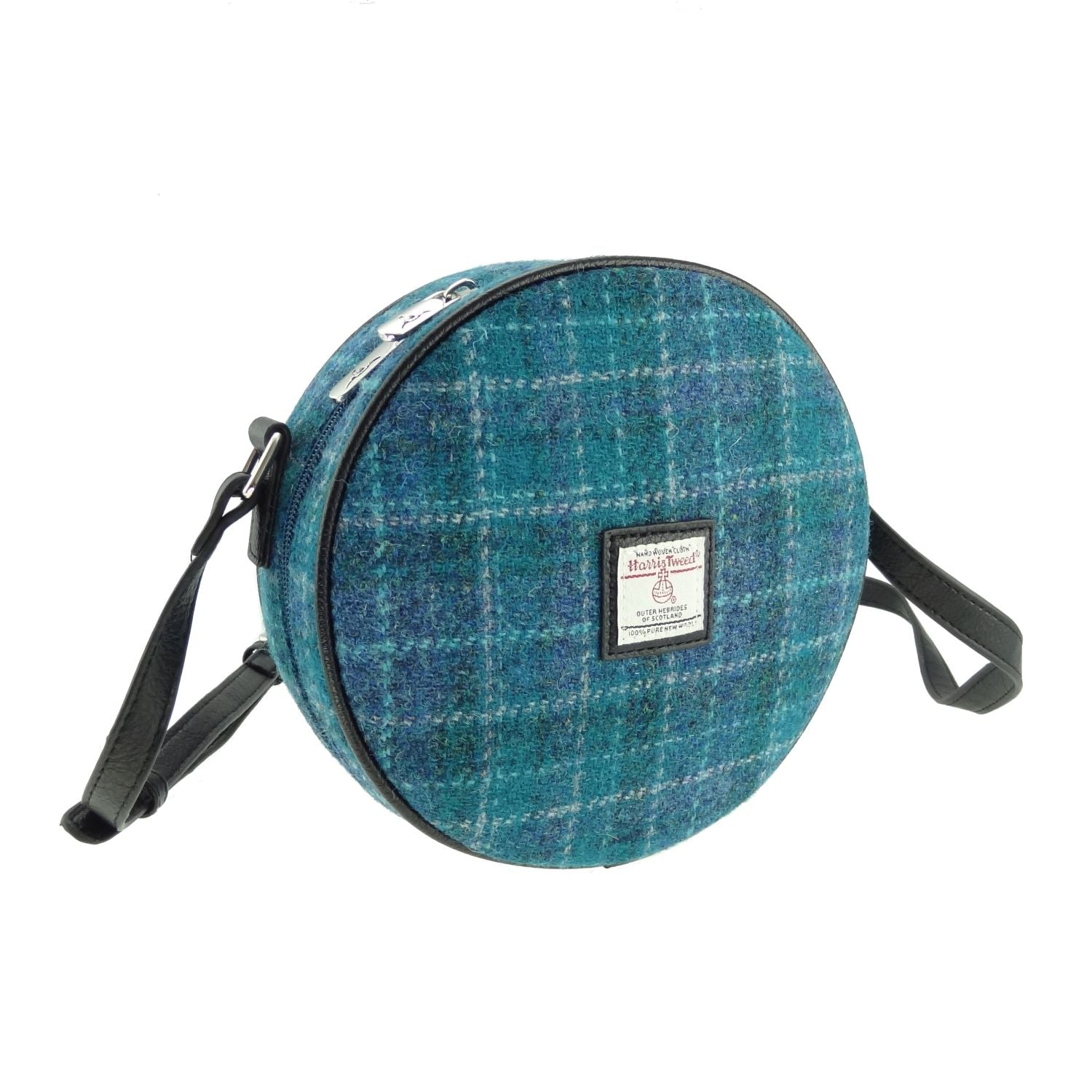 Harris Tweed Bannock Round Handbag with Shoulder Strap - COL92