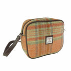 Almond Square Mini Handbag with Harris Tweed Beige Brown & Burnt Orange Fabric | Harris Tweed Scotland