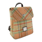 Tummel Mini Backpack with Harris Tweed Beige & Green Check Fabric - COL148 | Harris Tweed Scotland