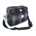 Bowmont Messenger Laptop Bag with Harris Tweed Navy Blue Check Fabric - COL95 | Harris Tweed Scotland