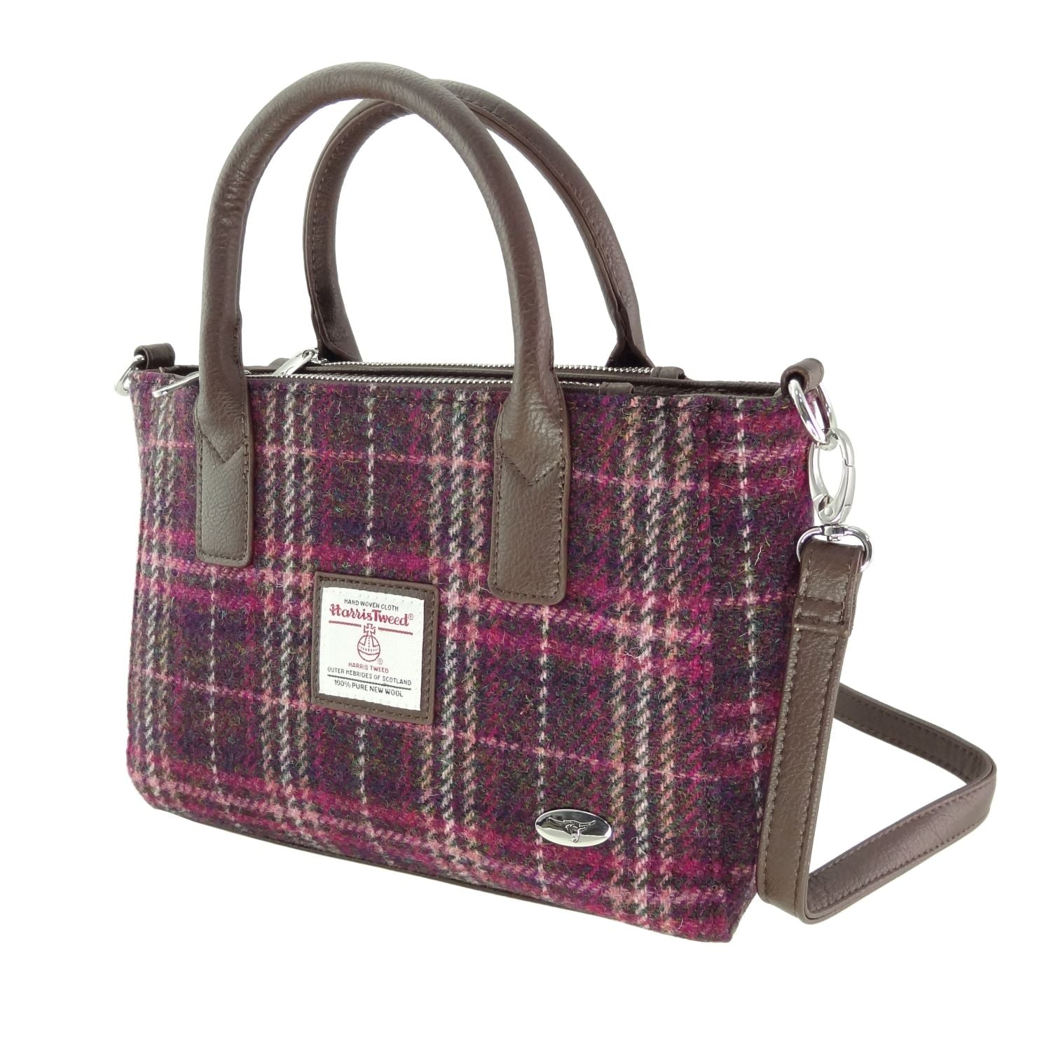 Harris Tweed Brora Small Tote Handbag with Shoulder Strap - COL131