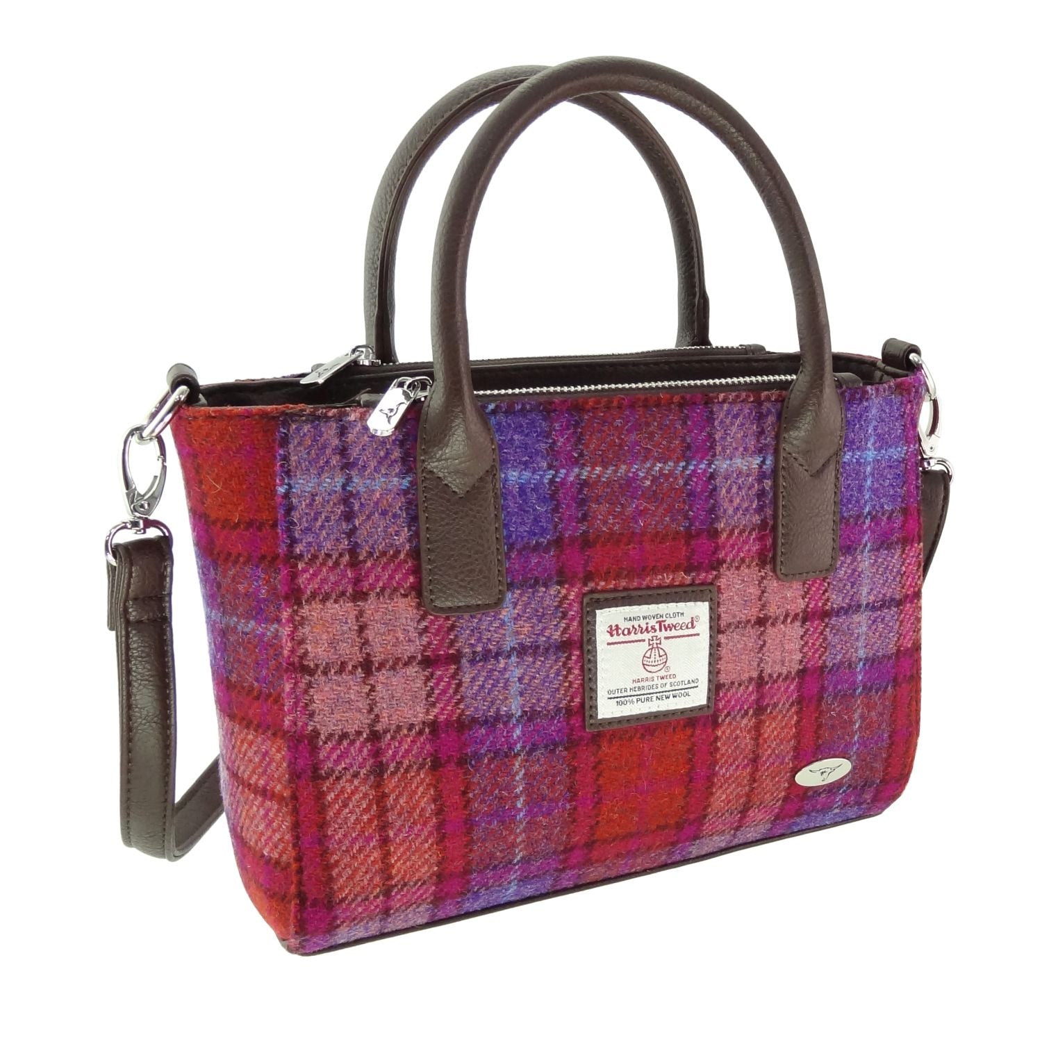 Harris Tweed Brora Small Tote Handbag with Shoulder Strap - COL142