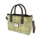 Brora Small Tote Bag with Shoulder Strap & Harris Tweed Beige, Yellow & Brown Check - COL149 | Harris Tweed Scotland