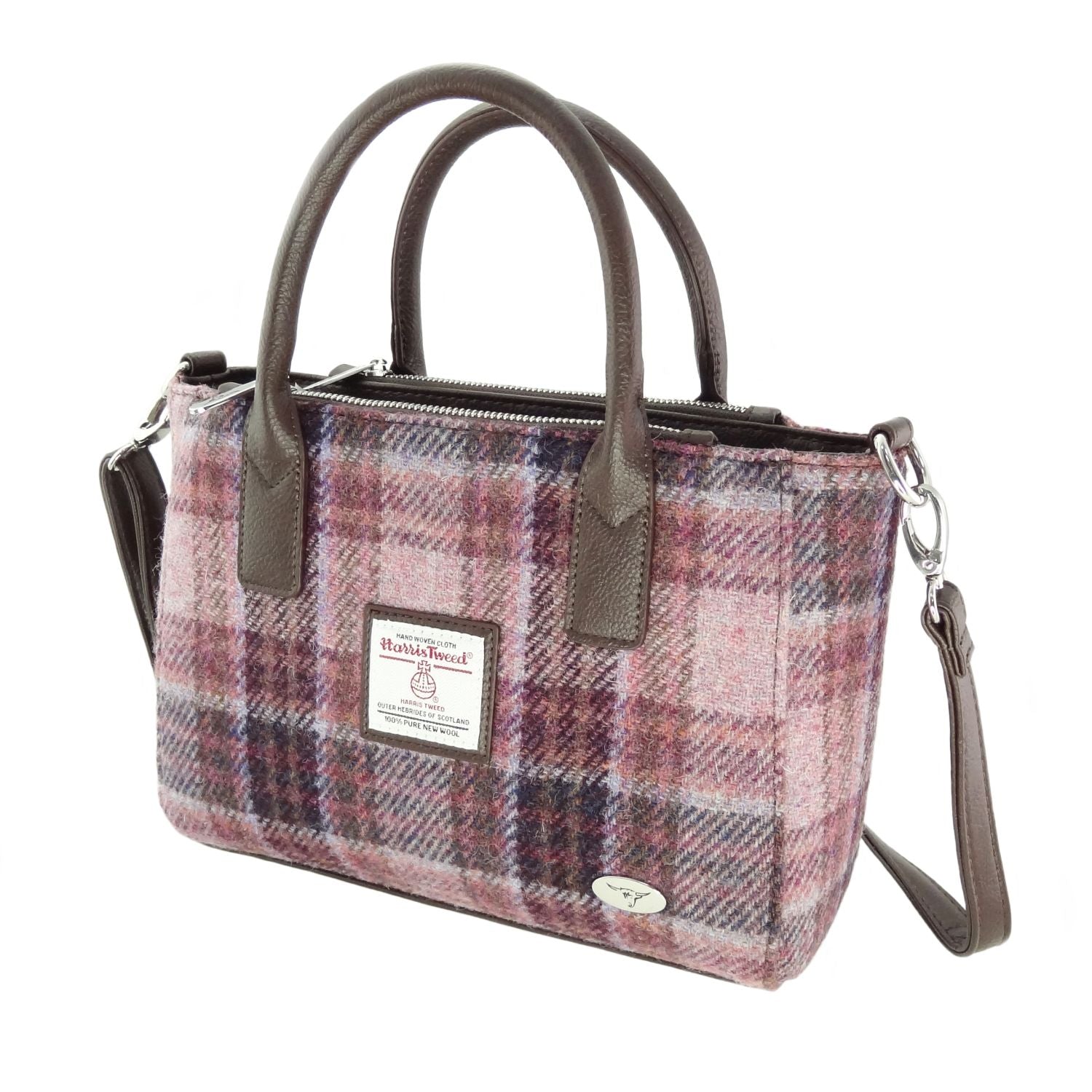Brora Small Tote Bag with Shoulder Strap & Harris Tweed COL154