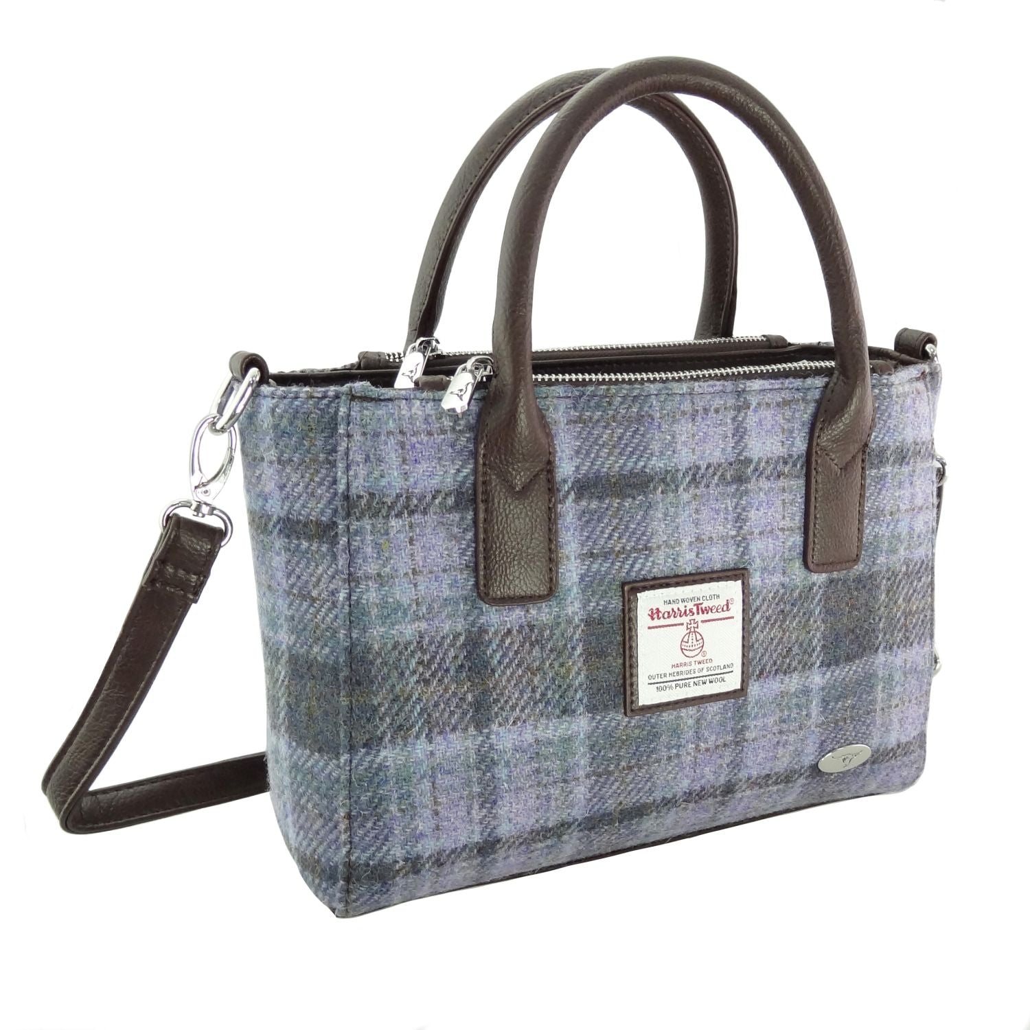 Brora Small Tote Bag with Shoulder Strap & Harris Tweed COL155
