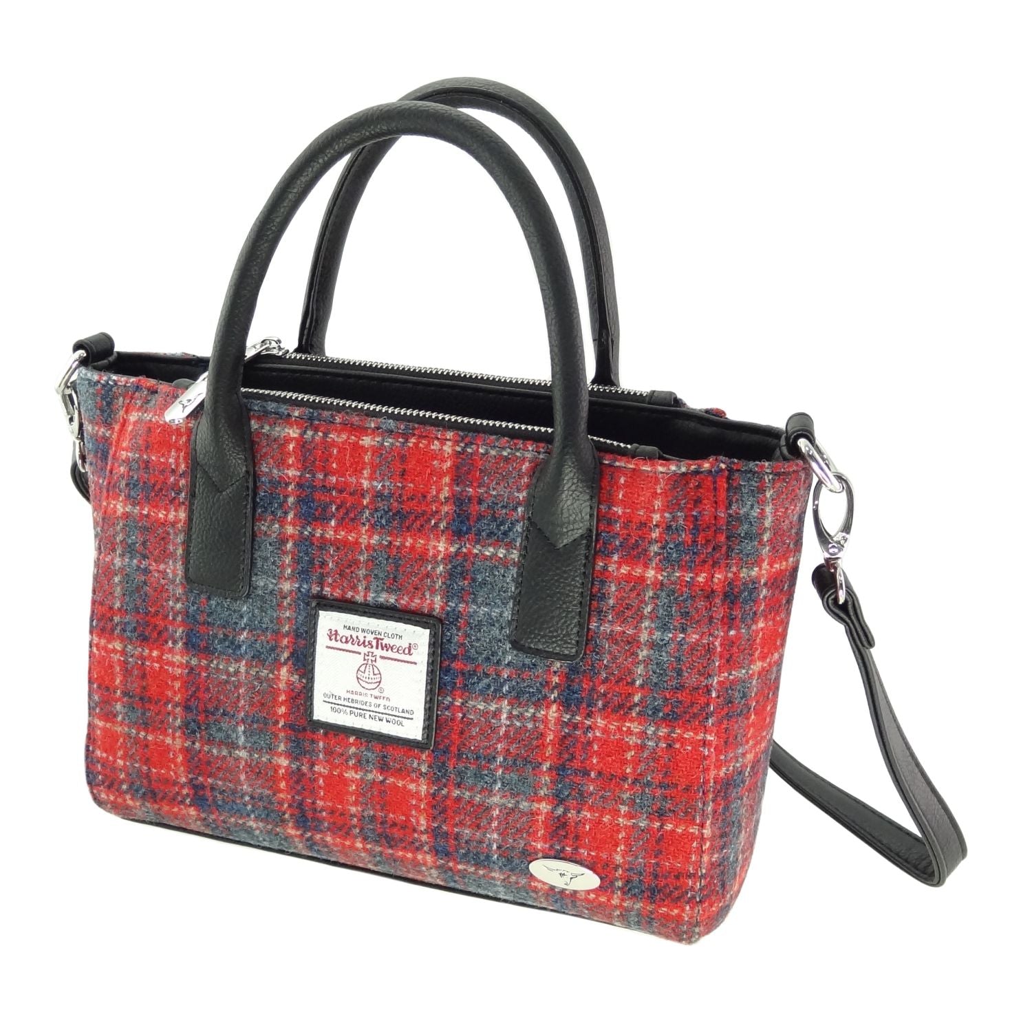 Brora Small Tote Bag with Shoulder Strap & Harris Tweed COL158