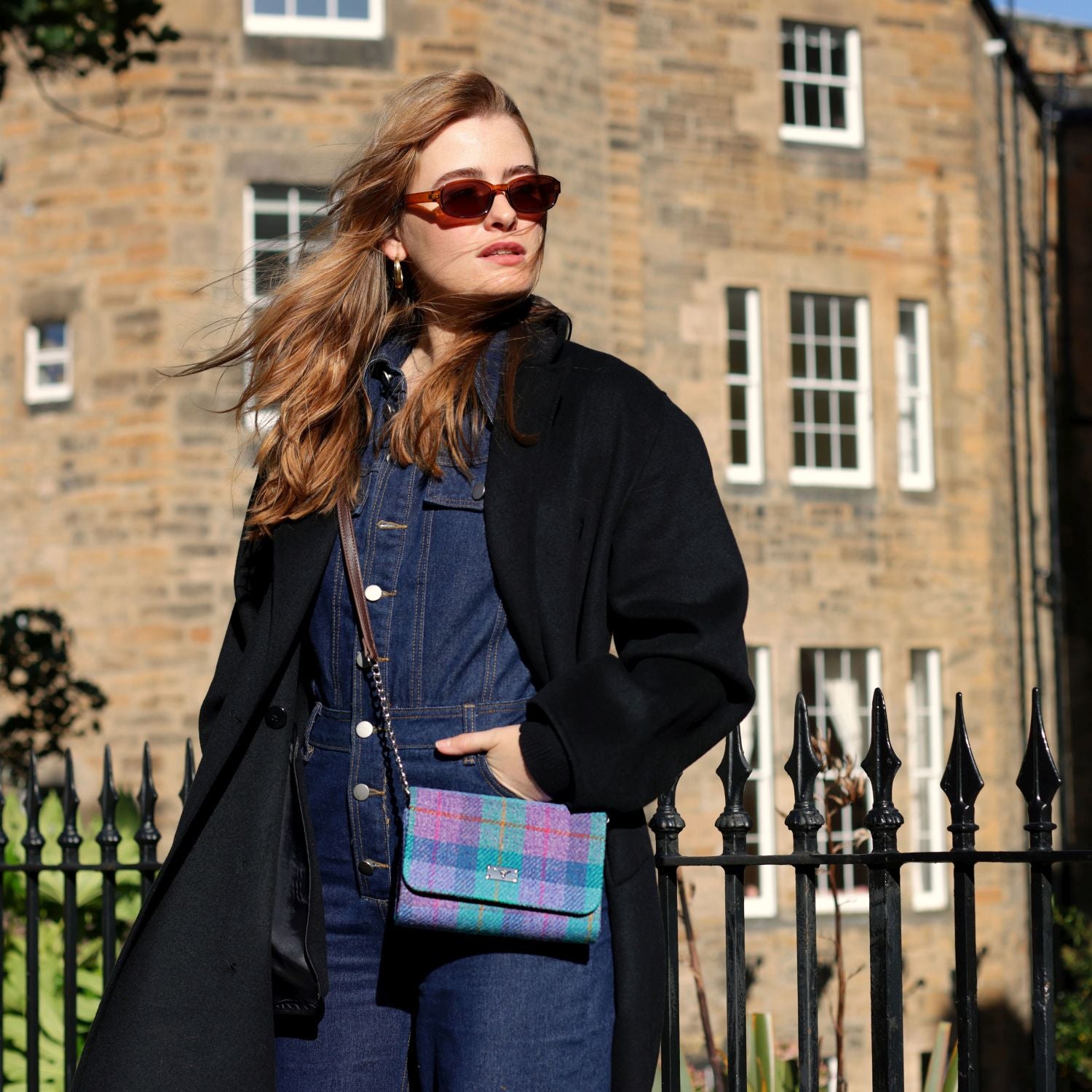 Harris Tweed Strathy Wallet Shoulder Bag - COL149