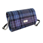 Glen Appin Harris Tweed Strathy Wallet Shoulder Bag (Blue & Purple Stewart Tartan)