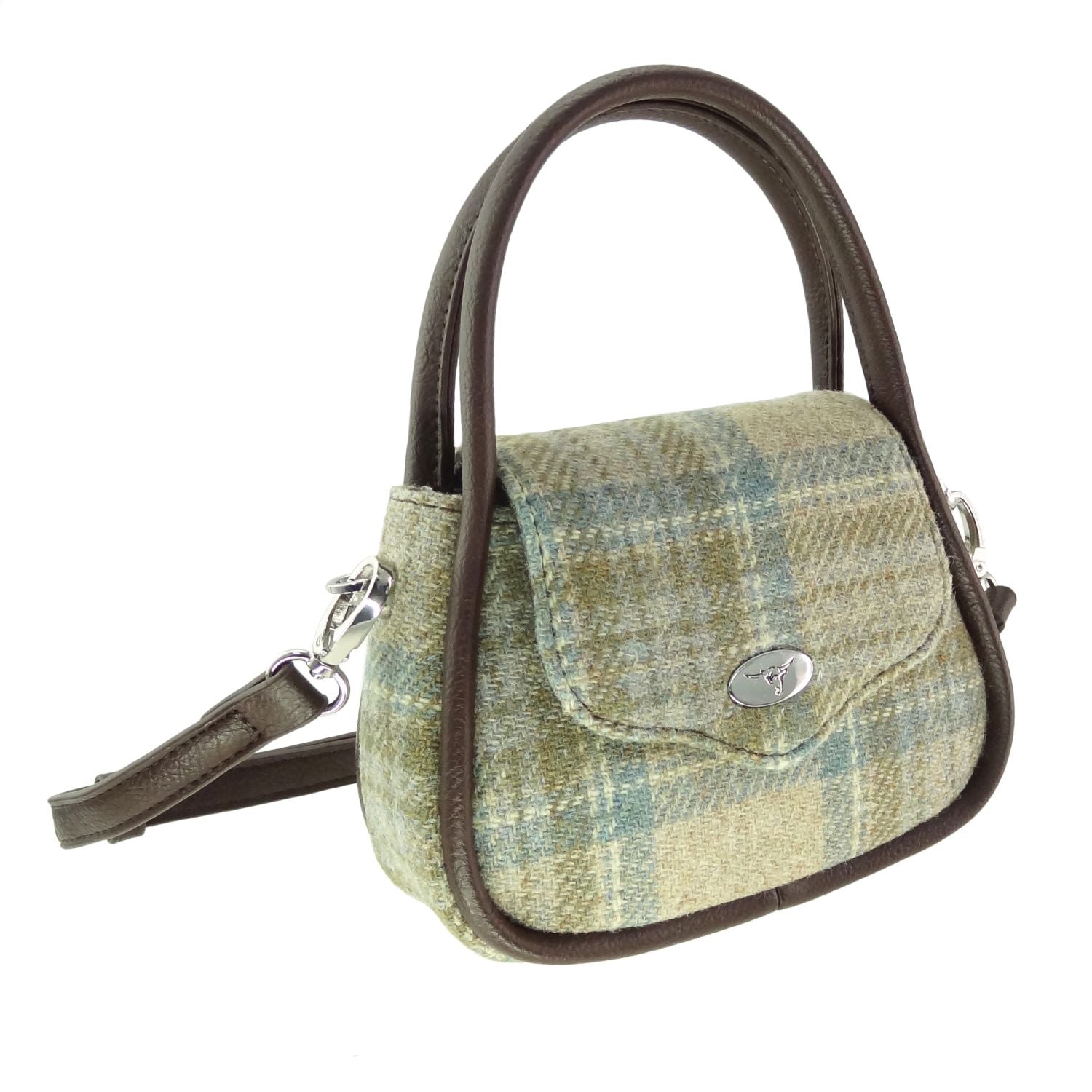 Glen Appin Harris Tweed Buchan Round Mini Handbag - COL132