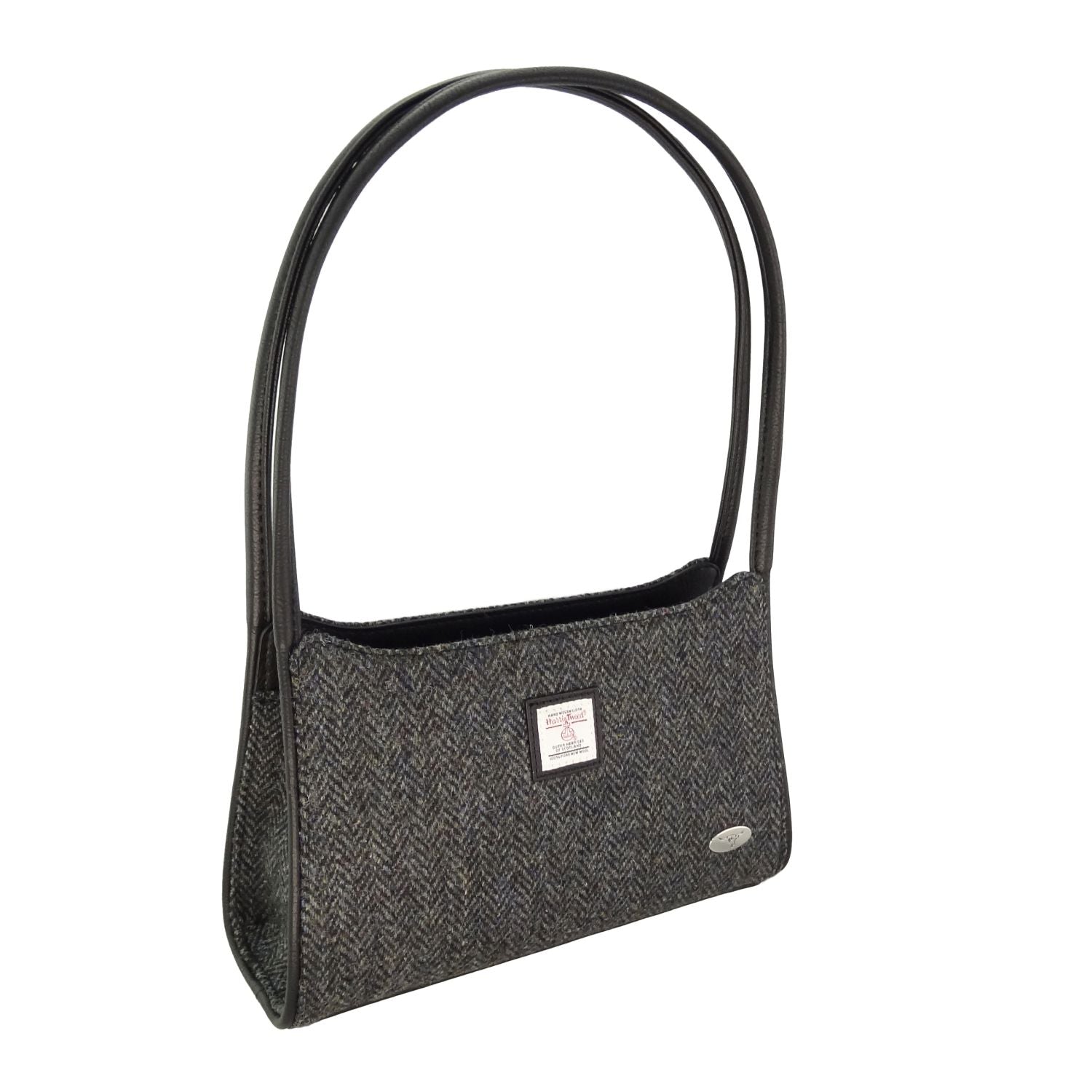 Harris Tweed Fiddich Small Handbag Charcoal Herringbone