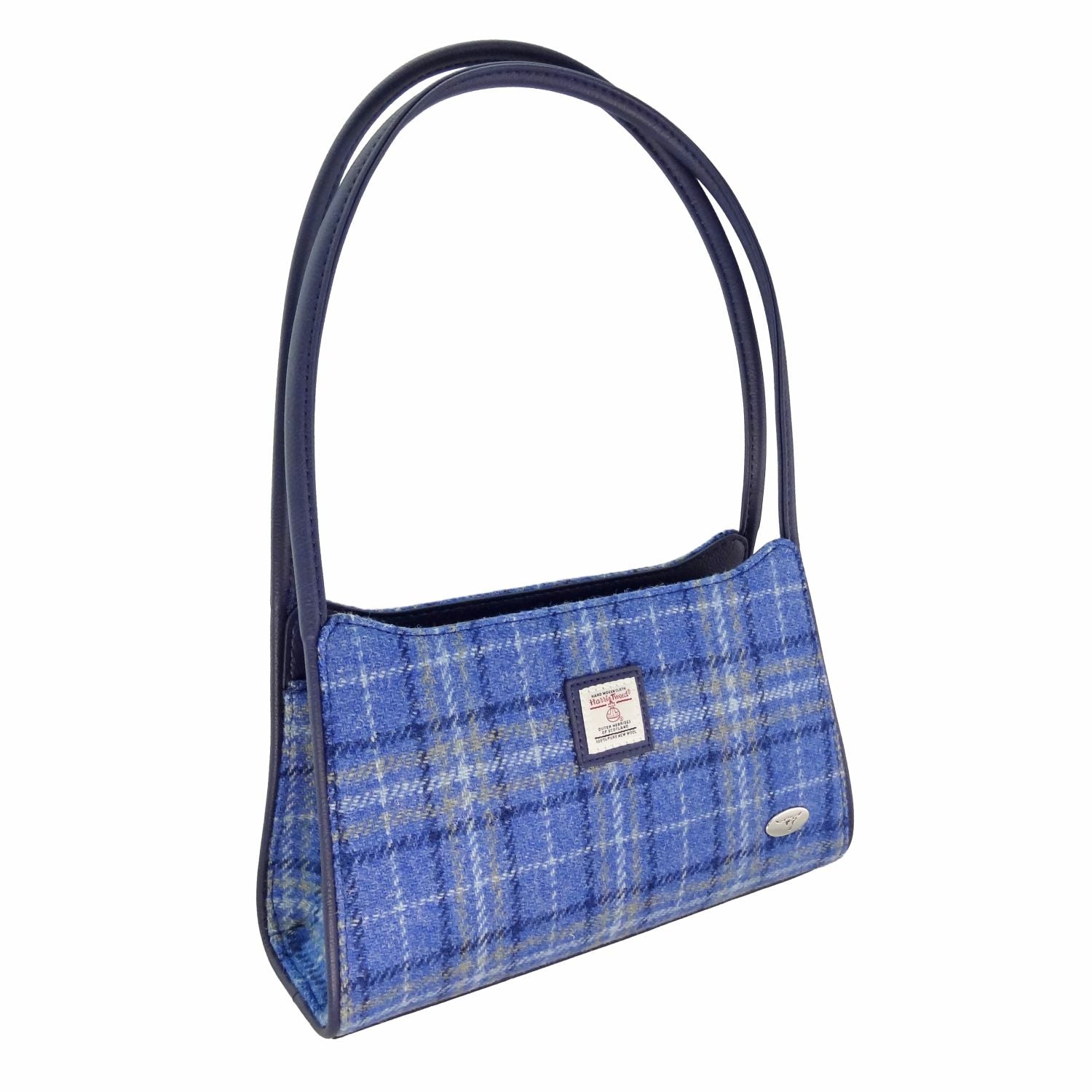 Harris Tweed Fiddich Small Handbag Light Blue Check