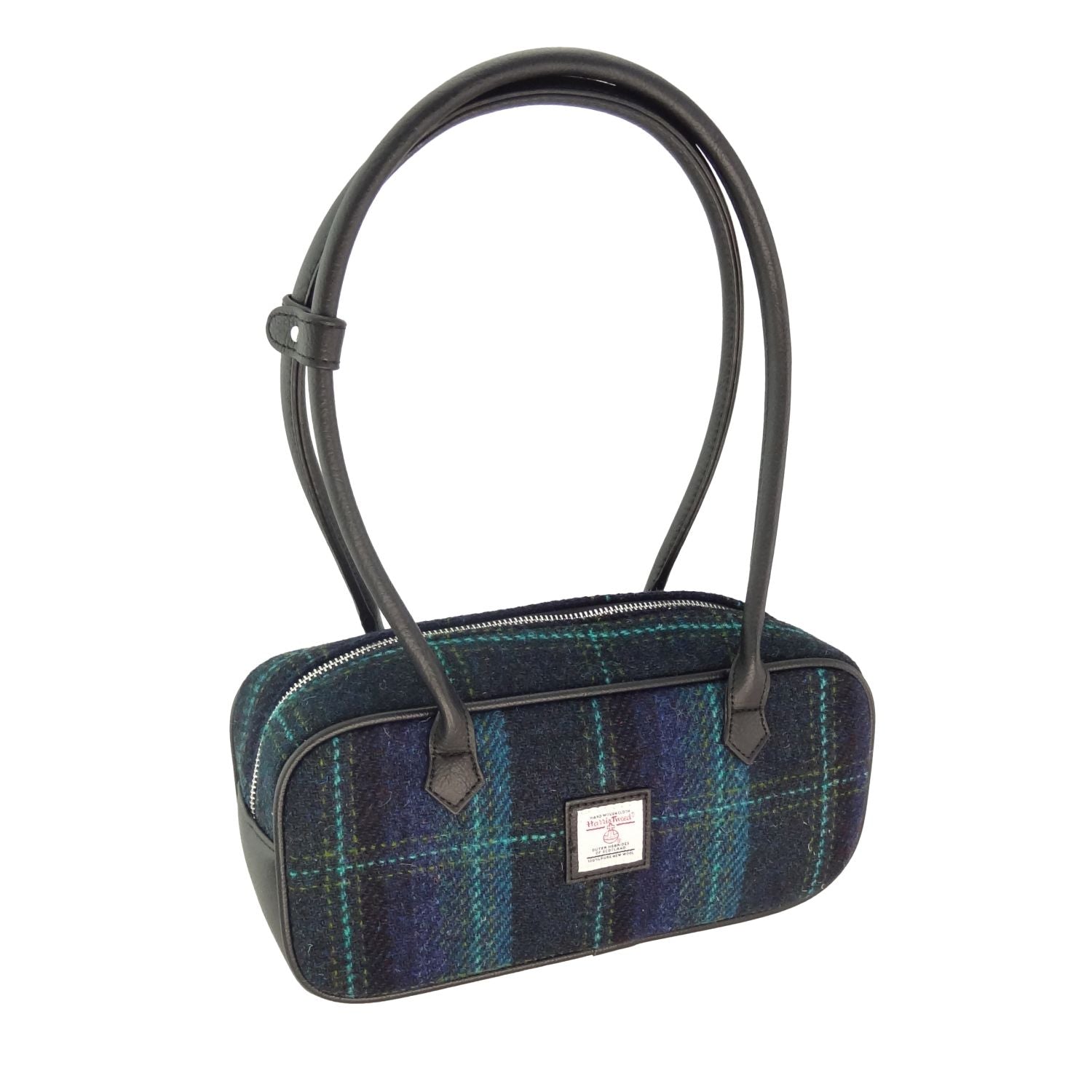 Glen Appin Harris Tweed ‘Tora’ Shoulder Bag (Turquoise Overcheck)
