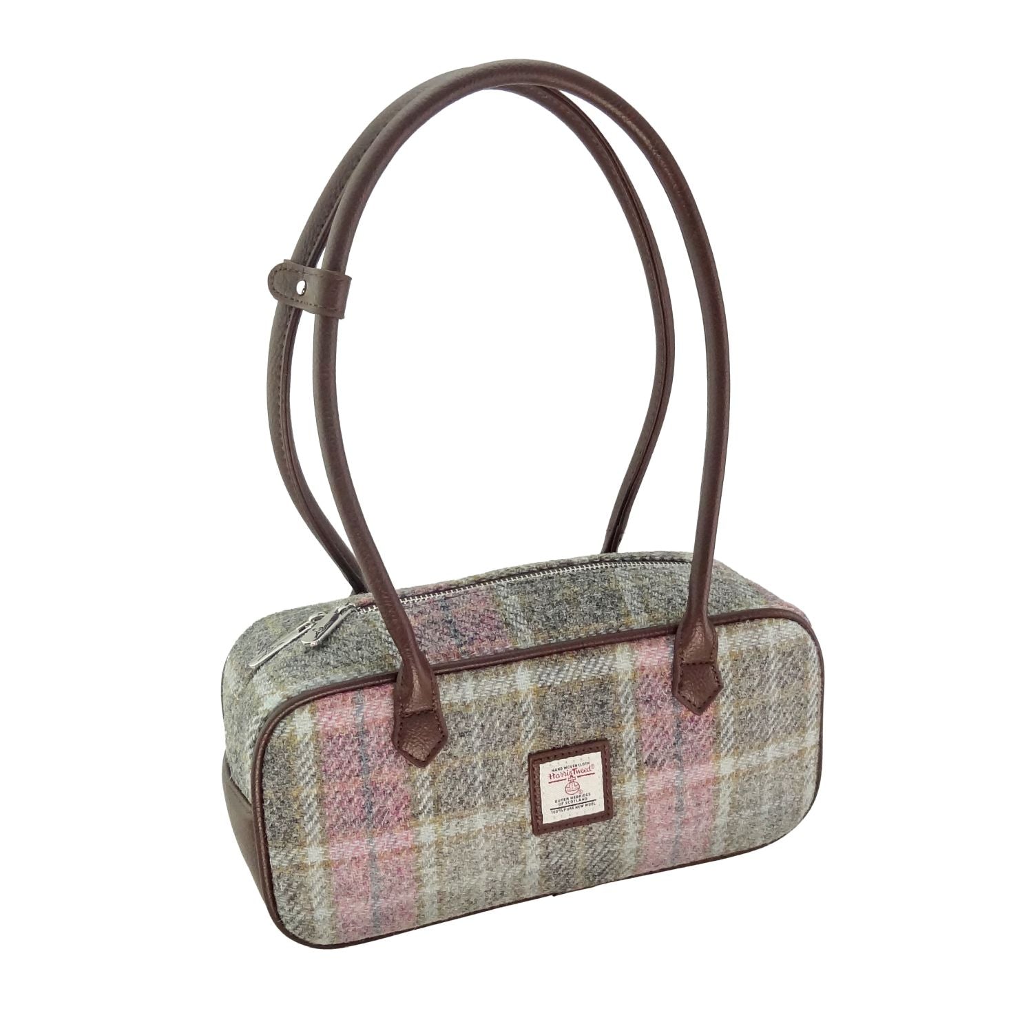 Glen Appin Harris Tweed ‘Tora’ Shoulder Bag (Soft Pink Buchanan)