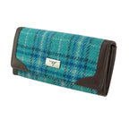 Bute Long Purse Harris Tweed Blue & Navy Check - COL145 | Harris Tweed Scotland
