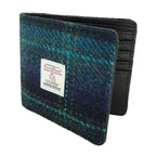 Mull Gents Wallet with Harris Tweed Navy Blue Check Fabric - COL119 | Harris Tweed Scotland