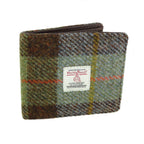Mull Gents Wallet with Harris Tweed Green, Brown & Blue Check Fabric - COL15 | Harris Tweed Scotland
