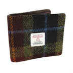 Mull Gents Wallet with Harris Tweed Green, Navy Blue & Burgundy Check Fabric - COL59 | Harris Tweed Scotland