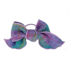 Glen Appin Harris Tweed Tartan Bow with Clip (Green & Purple Tartan)