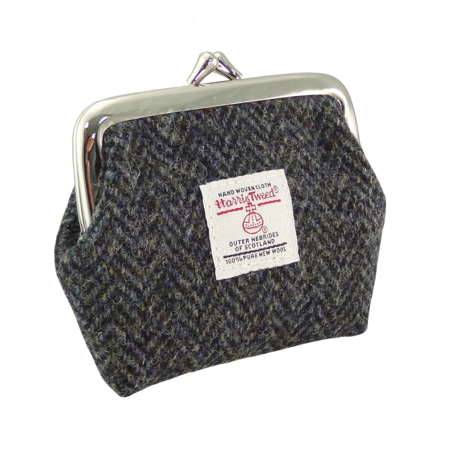 Harris Tweed Scotland Eigg Small Clasp Purse Charcoal | Harris Tweed Scotland