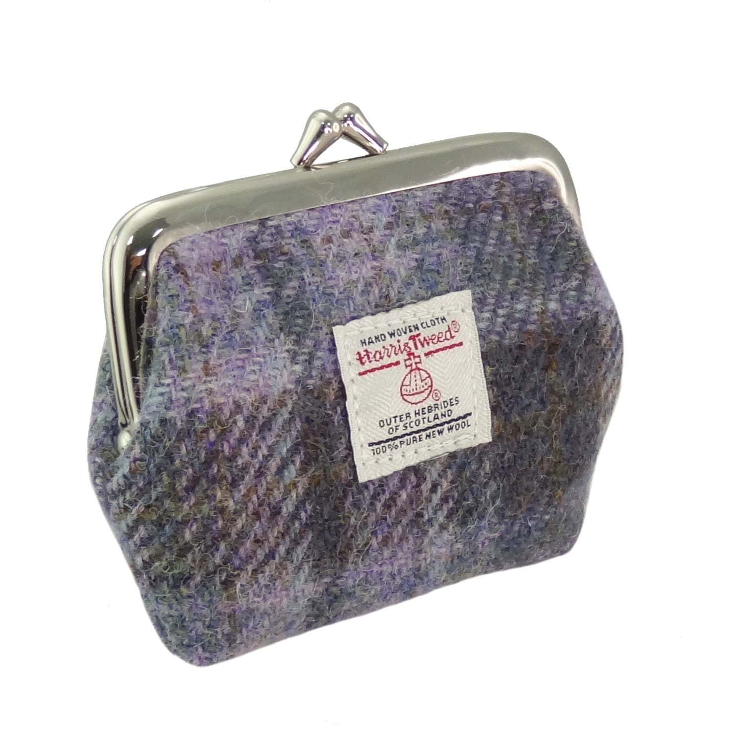 Harris Tweed Scotland Eigg Small Clasp Purse Soft Purple Tartan | Harris Tweed Scotland