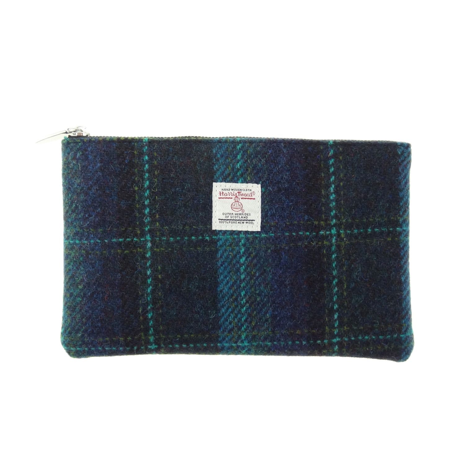 Harris Tweed Scotland Medium Zip Pouch Faded Green Stewart – Image 8 | Harris Tweed Scotland