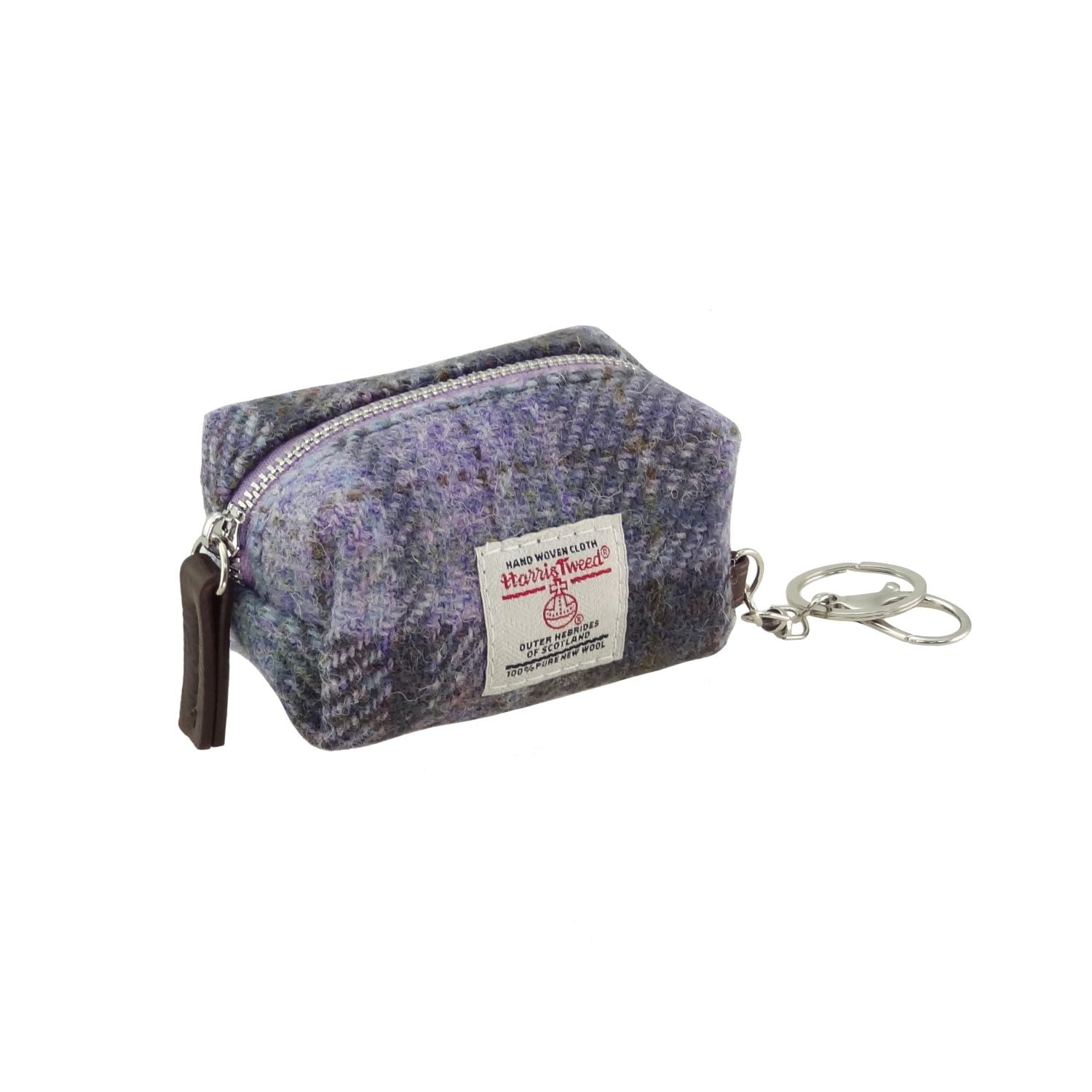 Fara Harris Tweed Bag Charm Soft Purple Tartan | Harris Tweed Scotland