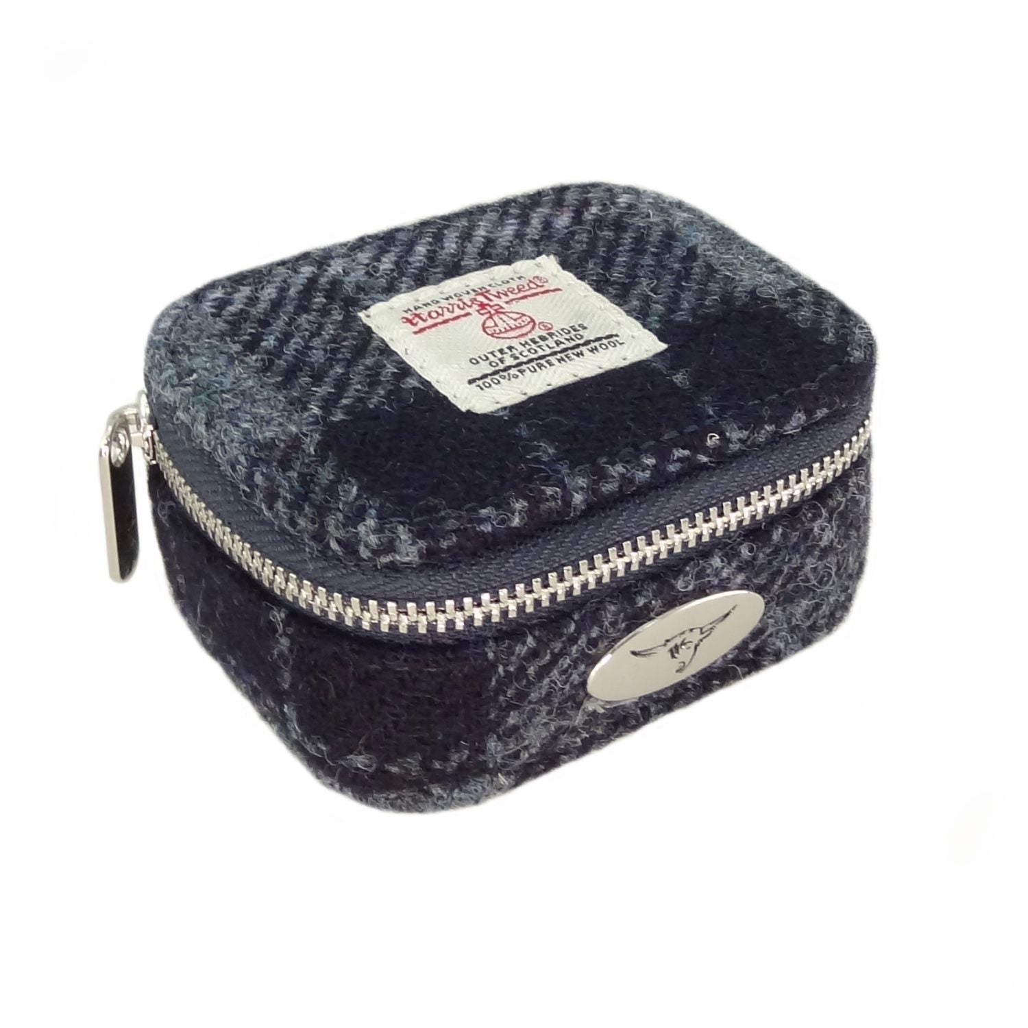 Harris Tweed Jewellery Box in (Grey/Black Tartan)