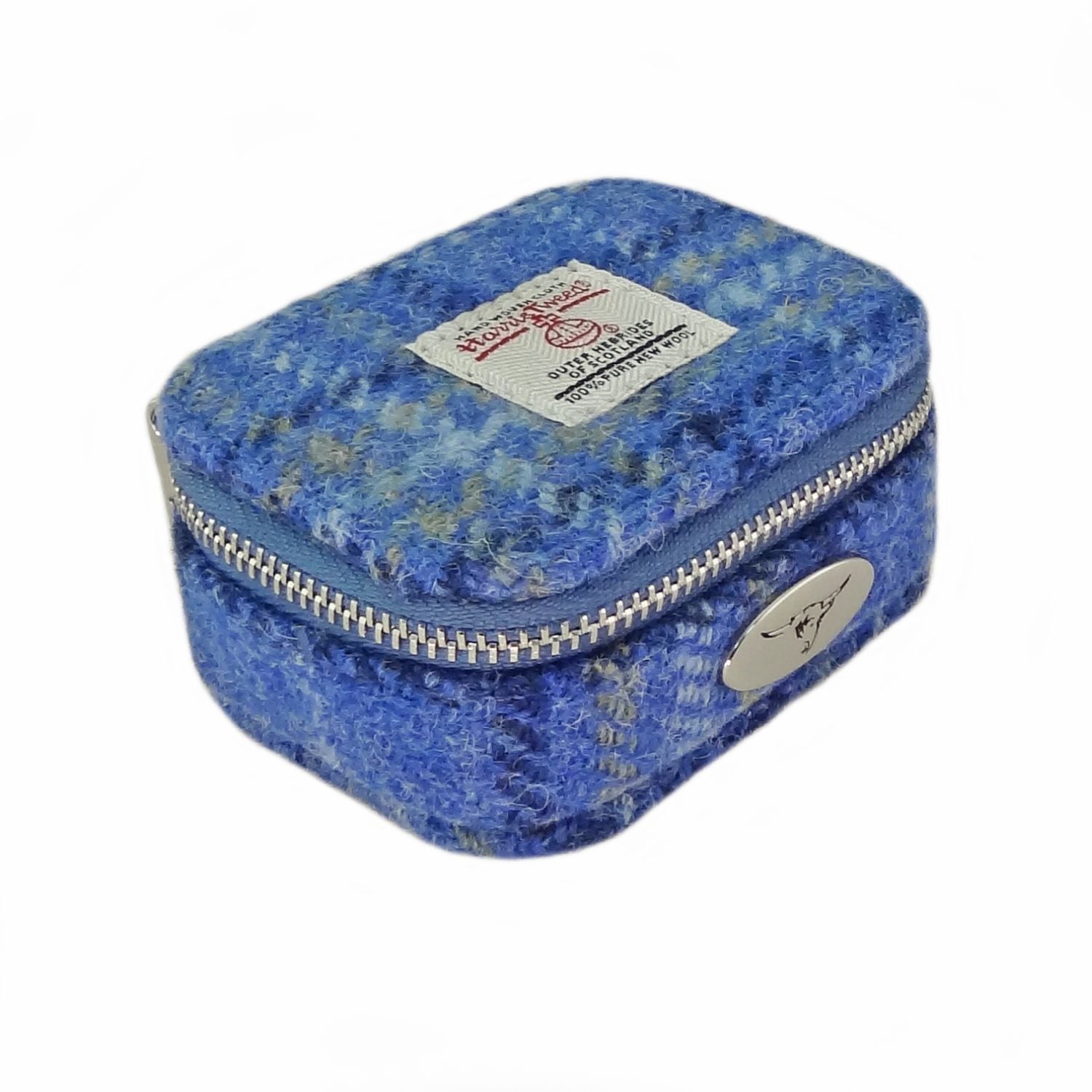 Harris Tweed Jewellery Box in (Light Blue Check)