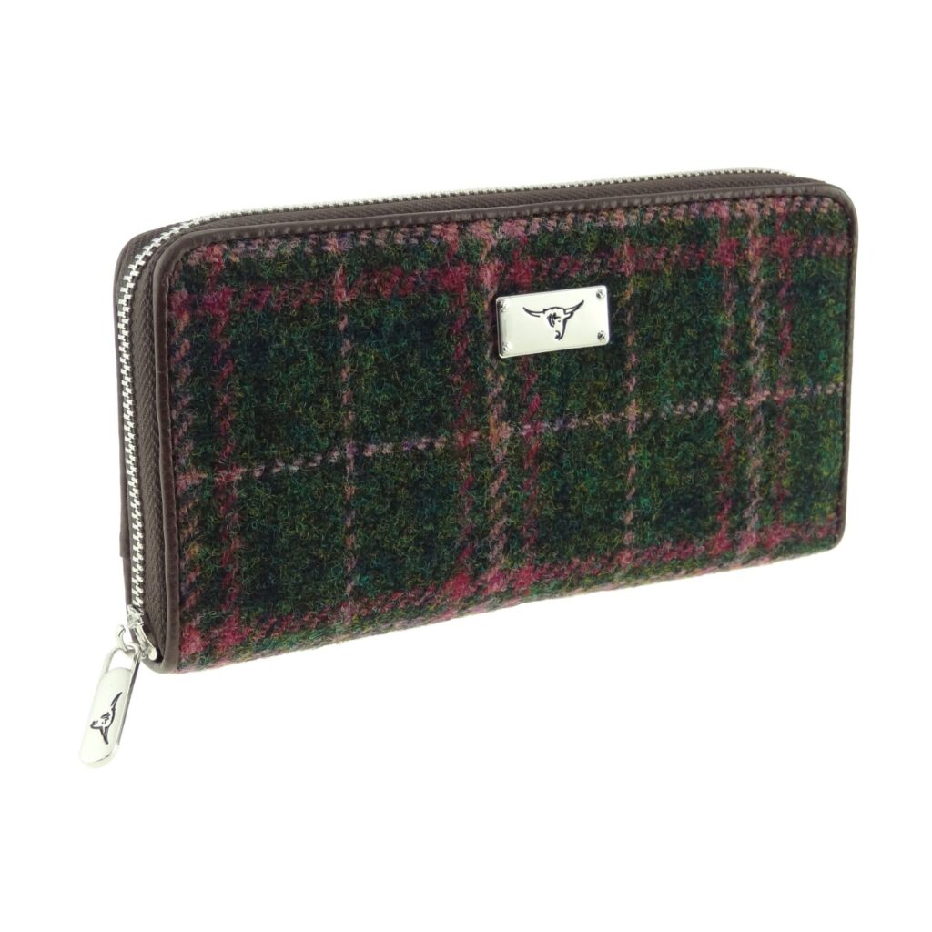 Harris Tweed Staffa Long Zip Purse - COL107
